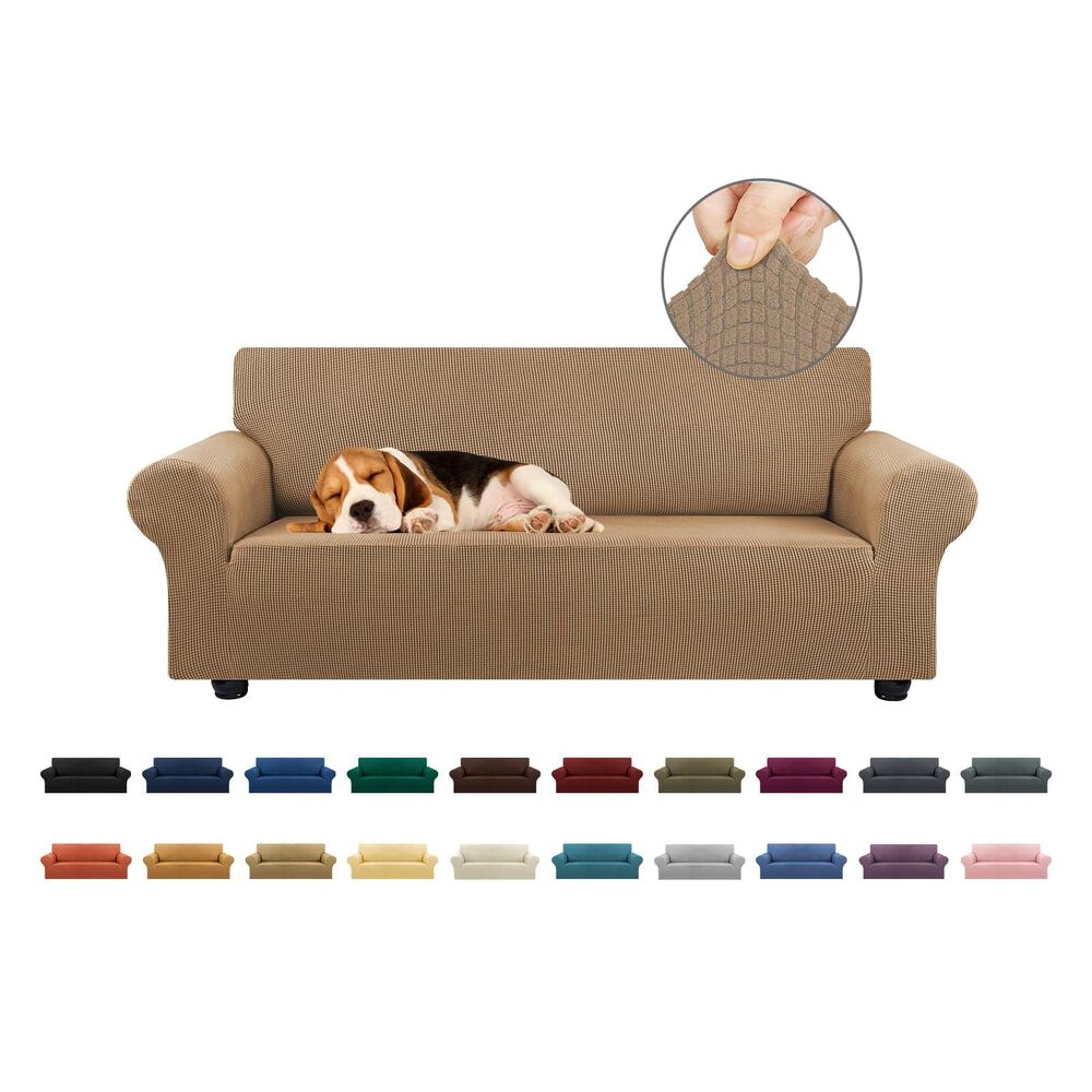 KEKUOU Stretch Loveseat Couch Cover - Camel